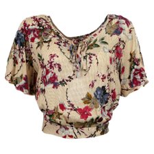 Cropped Soltinho Estampado Com Amarração Nas Costas Cropped Soltinho Estampado Com Amarração Nas Costas