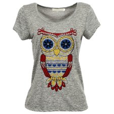 Blusa Estampa Coruja Com Pedrarias Blusa Estampa Coruja Com Pedrarias