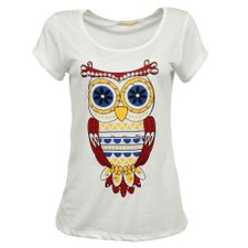Blusa Estampa Coruja Com Pedrarias Blusa Estampa Coruja Com Pedrarias