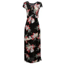 Vestido Longo Estampa Floral E Amarração na Gola Vestido Longo Estampa Floral E Amarração na Gola