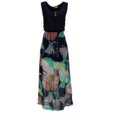 Vestido Longo Estampado Com Forro Curto Vestido Longo Estampado Com Forro Curto