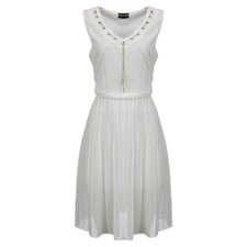 Vestido Liso Acinturado Com Pingente Vestido Liso Acinturado Com Pingente