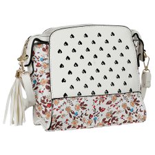 Bolsa Transversal Com Estampa Floral E Strass Bolsa Transversal Com Estampa Floral E Strass