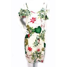 Vestido Estampado Com Ombro Vazado Vestido Estampado Com Ombro Vazado