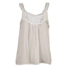 Blusa Regata Com Tule e Pedrarias Bordadas Blusa Regata Com Tule e Pedrarias Bordadas