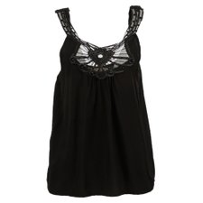 Blusa Regata Com Tule e Pedrarias Bordadas Blusa Regata Com Tule e Pedrarias Bordadas