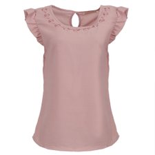 Blusa Regata Com Babado e Pedrarias Blusa Regata Com Babado e Pedrarias