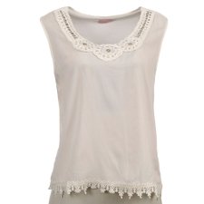 Blusa Regata Chifon Com Rendas Blusa Regata Chifon Com Rendas