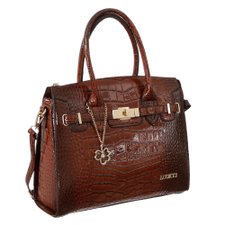 Bolsa De Ombro Verniz Animal Print + Pingente Bolsa De Ombro Verniz Animal Print + Pingente