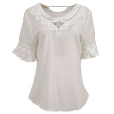 Blusa Tecido Brilhante Com Pingente Metálico Blusa Tecido Brilhante Com Pingente Metálico