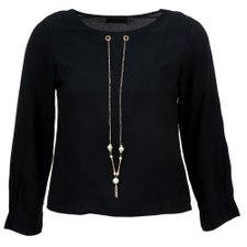 Blusa Manga Longa com Pingente Dourado Blusa Manga Longa com Pingente Dourado