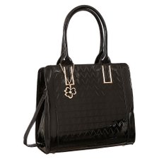 Bolsa Verniz Alto Revelo + Pigente Dourado Bolsa Verniz Alto Revelo + Pigente Dourado