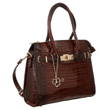 Bolsa De Ombro Verniz Estampa Animal Print Bolsa De Ombro Verniz Estampa Animal Print