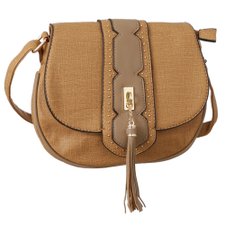 Bolsa Feminina Transversal Arredondada Tachas e Tassel Bolsa Feminina Transversal Arredondada Tachas e Tassel