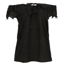 Blusa Tomara Que Caia Brilhante e Rendada Blusa Tomara Que Caia Brilhante e Rendada