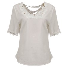 Blusa Com Rendas e Abertura Nas Costa Blusa Com Rendas e Abertura Nas Costa