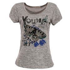 T-Shirt Sublimada Com Pérolas Bordadas T-Shirt Sublimada Com Pérolas Bordadas