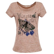 T-Shirt Sublimada Com Pérolas Bordadas T-Shirt Sublimada Com Pérolas Bordadas