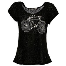 Blusa Baby Look Brilhos Transparências e Pedrarias Blusa Baby Look Brilhos Transparências e Pedrarias