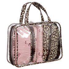 Kit 3 Necessaire Essenciais + Bolsa Transparente Kit 3 Necessaire Essenciais + Bolsa Transparente