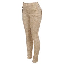 Calça Rendada Cotton Jeans Detalhes Com Botões Laterais Calça Rendada Cotton Jeans Detalhes Com Botões Laterais