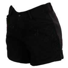 Short Tecido Floral Bolsos Laterais Short Tecido Floral Bolsos Laterais
