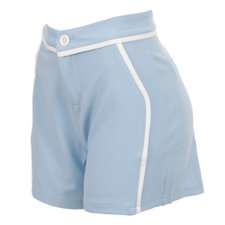 Short Casual Listra Branca Tecido Elástico Short Casual Listra Branca Tecido Elástico