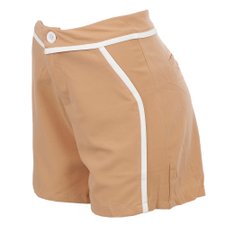 Short Casual Listra Branca Tecido Elástico Short Casual Listra Branca Tecido Elástico