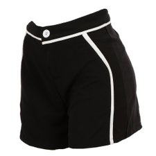 Short Casual Listra Branca Tecido Elástico Short Casual Listra Branca Tecido Elástico