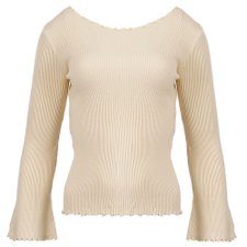 Blusa Manga Longa Flare de Linho Ombro a Ombro Blusa Manga Longa Flare de Linho Ombro a Ombro