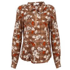 Camisa Floral Leve Manga Longa Clássica Camisa Floral Leve Manga Longa Clássica
