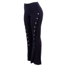 Calça Social Flare Elástica Fenda Lateral Calça Social Flare Elástica Fenda Lateral