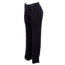 Calça Social Pantalona Elástica Detalhes Metálicos Calça Social Pantalona Elástica Detalhes Metálicos