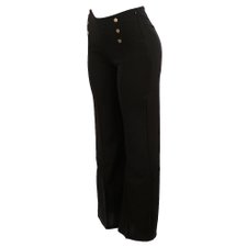 Calça Social Pantalona Elástica Detalhes Metálicos Calça Social Pantalona Elástica Detalhes Metálicos