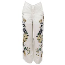 Calça Pantalona Social Floral Fecho Botão e Zíper Calça Pantalona Social Floral Fecho Botão e Zíper
