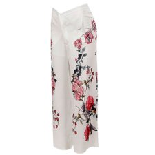 Calça Pantalona Social Floral Fecho Botão e Zíper Calça Pantalona Social Floral Fecho Botão e Zíper