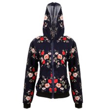 Jaqueta Floral Capuz e Zíper Jaqueta Floral Capuz e Zíper