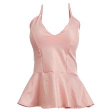 Regata Peplum Metalizada Com Bojo Zíper Nas Costas Regata Peplum Metalizada Com Bojo Zíper Nas Costas
