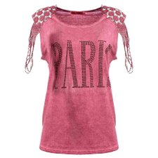 Blusa Manga Tulipa Rendada Paris Tecido Leve Blusa Manga Tulipa Rendada Paris Tecido Leve