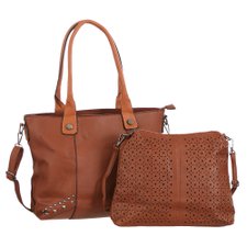 Kit 2 Bolsas De Ombro Detalhes Tachas e Bolsa Transversal Vazados Kit 2 Bolsas De Ombro Detalhes Tachas e Bolsa Transversal Vazados