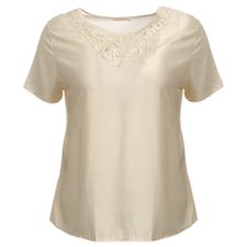 Blusa De Malha Leve Com Renda (Pluz Size) Blusa De Malha Leve Com Renda (Pluz Size)