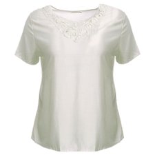 Blusa De Malha Leve Com Renda (Pluz Size) Blusa De Malha Leve Com Renda (Pluz Size)