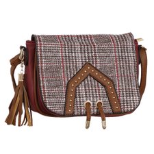 Bolsa Transversal Tiracolo Xadrez Com Tassel Bolsa Transversal Tiracolo Xadrez Com Tassel