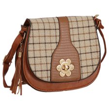 Bolsa Transversal Xadrez Com Fechamento Em Trava Bolsa Transversal Xadrez Com Fechamento Em Trava
