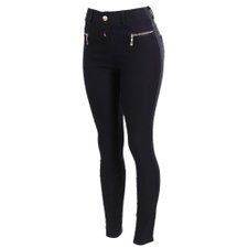 Calça Skinny de Lycra Com Fecho Zíper Frontal Calça Skinny de Lycra Com Fecho Zíper Frontal