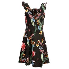 Vestido Acinturado Floral Com Manga Japonesa Vestido Acinturado Floral Com Manga Japonesa