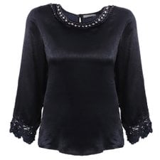 Blusa De Veludo Com Gupir Na Manga (Plus Size) Blusa De Veludo Com Gupir Na Manga (Plus Size)