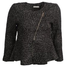 Casaco Peplum Com Zíper Lateral (Plus Size) Casaco Peplum Com Zíper Lateral (Plus Size)