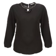 Blusa Com Pedrarias Na Gola E Manga Longa (Plus Size) Blusa Com Pedrarias Na Gola E Manga Longa (Plus Size)