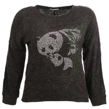 Suéter Plus Size Estampa De Panda Em Tachas Suéter Plus Size Estampa De Panda Em Tachas